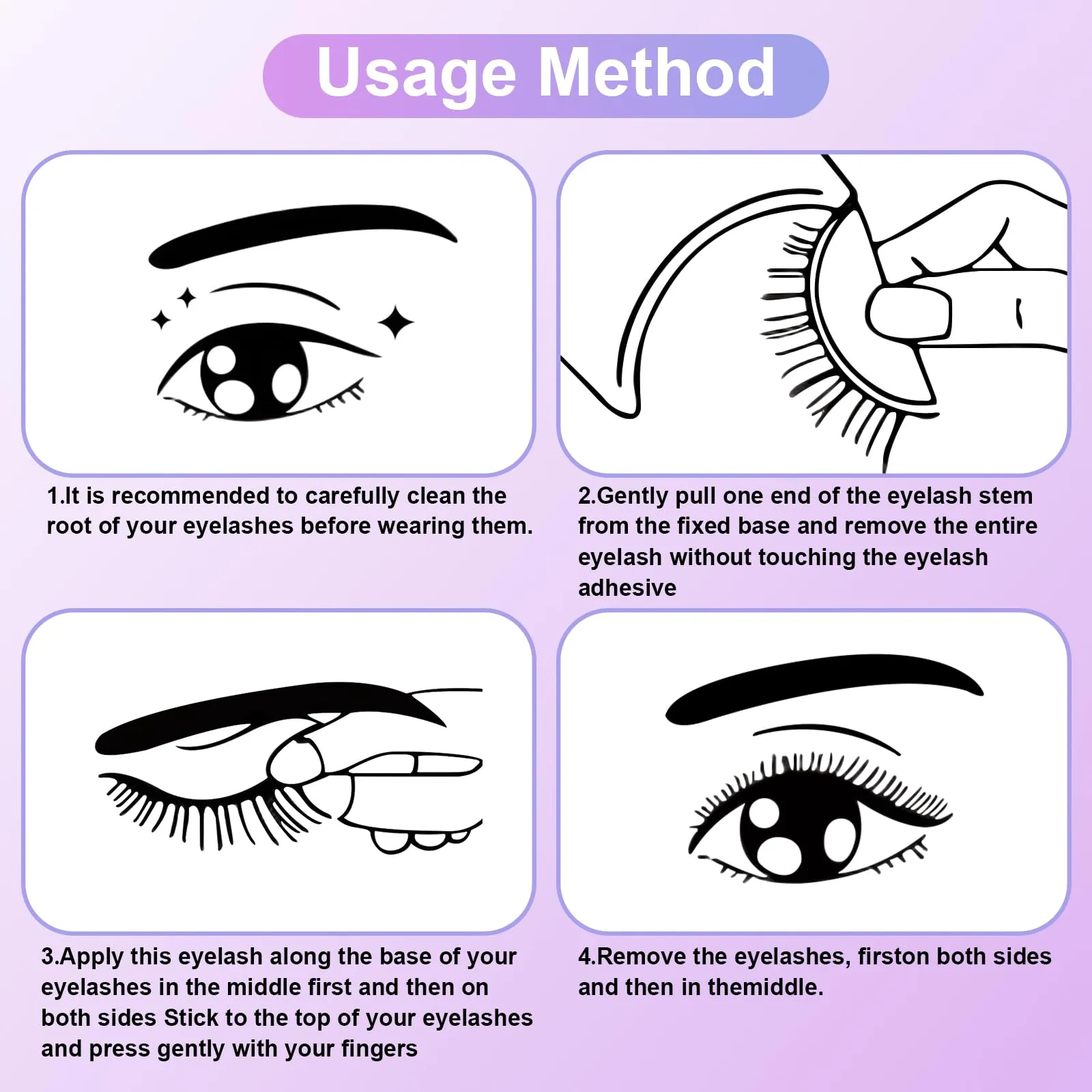 10 Pcs Self Adhesive Eyelashes, Reusable Self Adhesive False Eyelashes, Waterproof Natural Look, No Glue Wispy Eyelashes with Tweezers, Press On Eyelashes Adhesive Lashes for Beginners #01