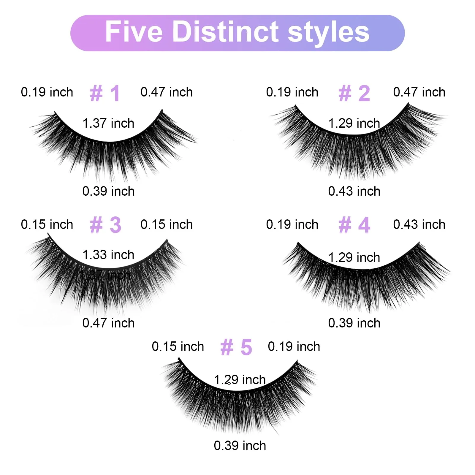 10 Pcs Self Adhesive Eyelashes, Reusable Self Adhesive False Eyelashes, Waterproof Natural Look, No Glue Wispy Eyelashes with Tweezers, Press On Eyelashes Adhesive Lashes for Beginners #01