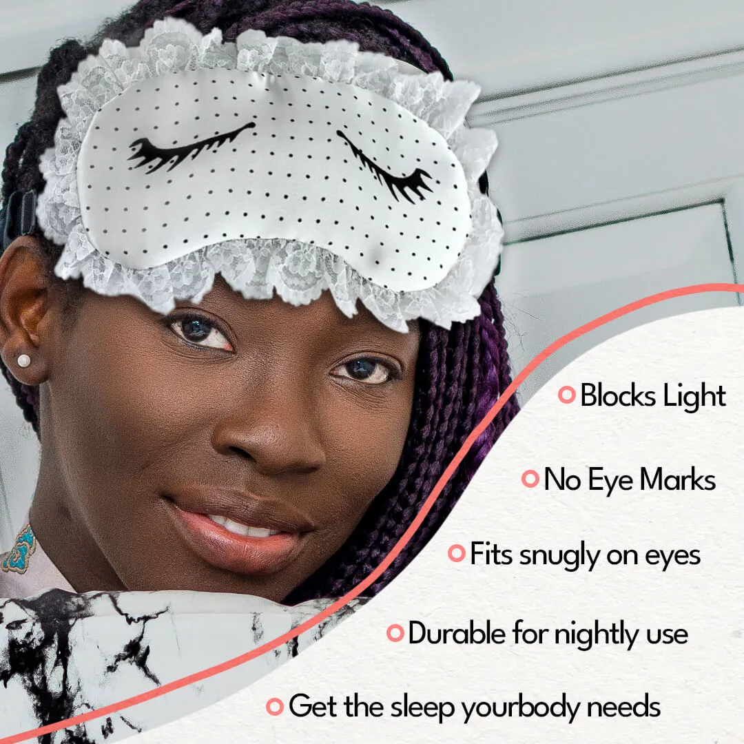 100% Silk Filled Eye Mask - "Charming Lashes" Silk Eye Mask