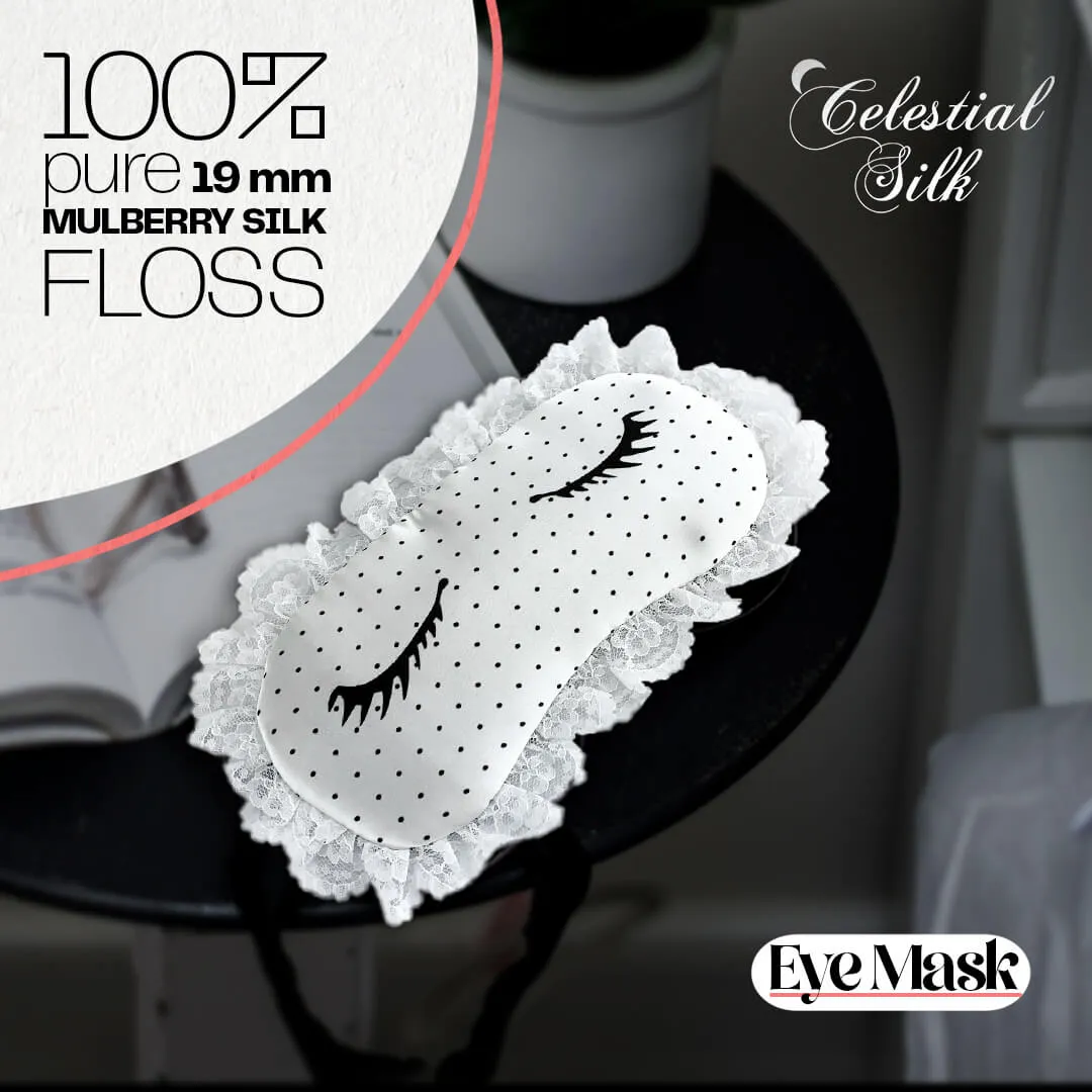 100% Silk Filled Eye Mask - "Charming Lashes" Silk Eye Mask