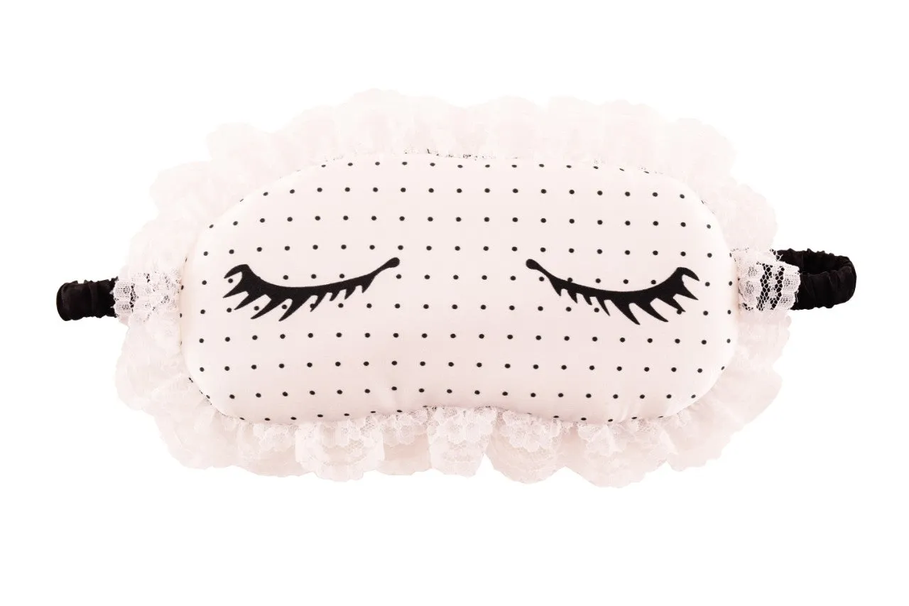 100% Silk Filled Eye Mask - "Charming Lashes" Silk Eye Mask