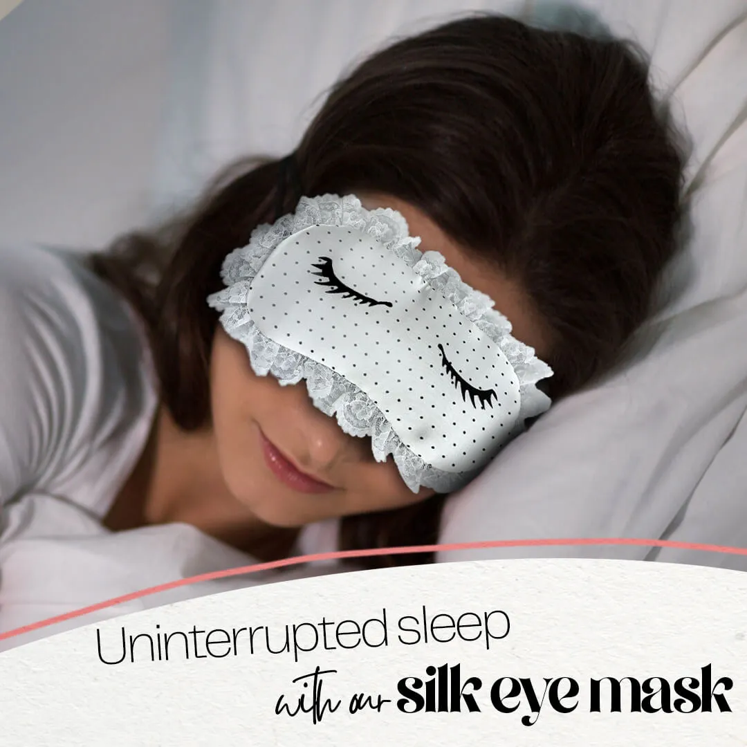 100% Silk Filled Eye Mask - "Charming Lashes" Silk Eye Mask