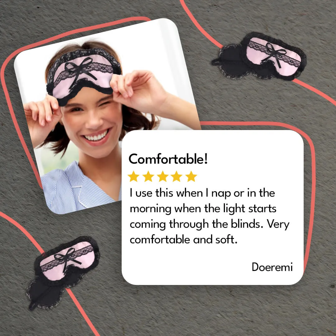 100% Silk Filled Eye Mask: Silk and Lace Feminine Silk Eye Mask