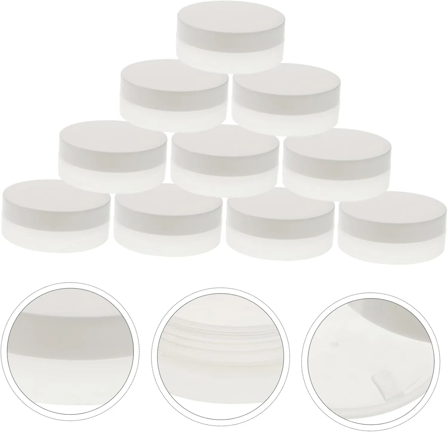 10pcs Boxes Cream Box Loose Powder Box Mini Containers with Lids Makeup Samples Empty Cream Bottle Refillable Jars Cosmetic Containers with Lids Travel Plastic Frosted Acrylic/1326, 464895