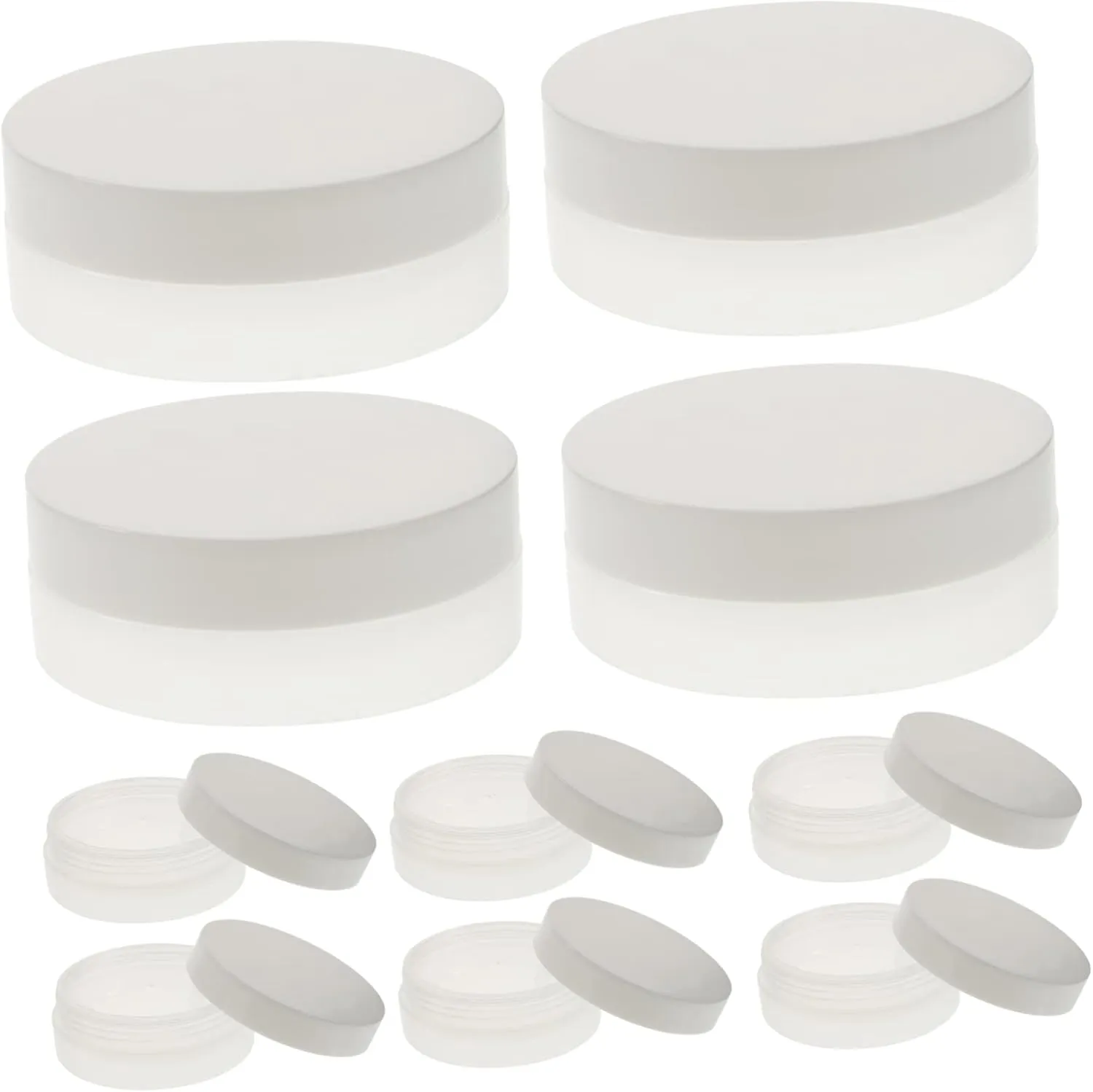 10pcs Boxes Cream Box Loose Powder Box Mini Containers with Lids Makeup Samples Empty Cream Bottle Refillable Jars Cosmetic Containers with Lids Travel Plastic Frosted Acrylic/1326, 464895