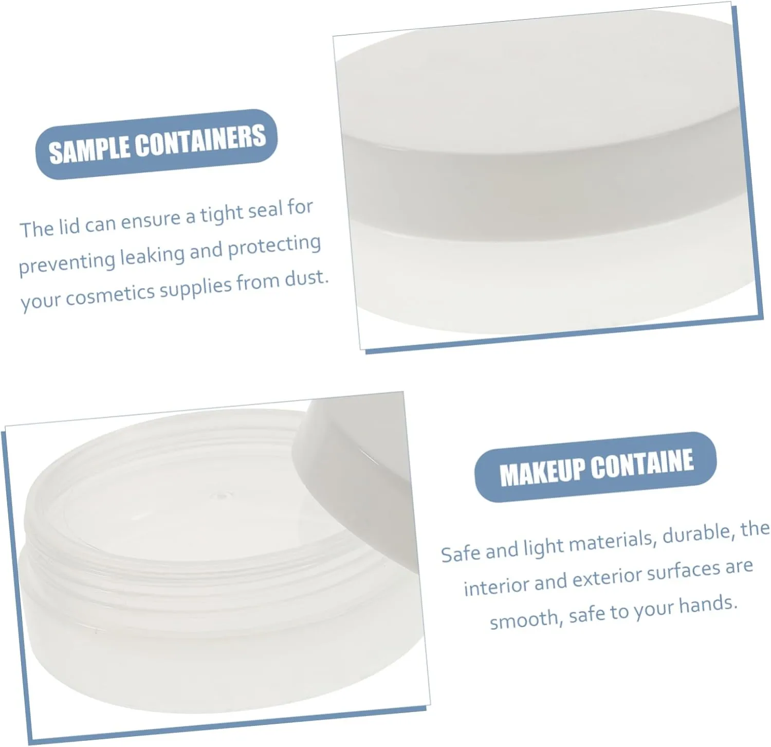 10pcs Boxes Cream Box Loose Powder Box Mini Containers with Lids Makeup Samples Empty Cream Bottle Refillable Jars Cosmetic Containers with Lids Travel Plastic Frosted Acrylic/1326, 464895