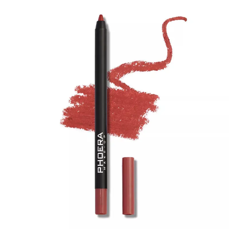 12 Colors Lipliner Pencil - Waterproof, Sexy Red Matte Contour Tint Lipstick. Long-Lasting, Non-stick Cup, Moisturizing Lips Makeup Cosmetic.
