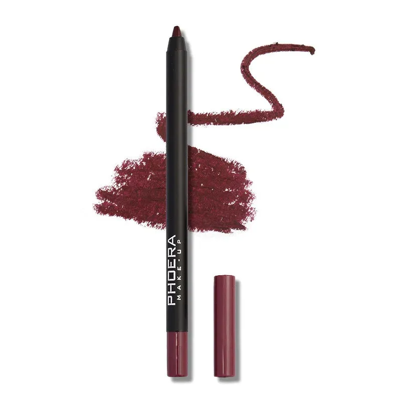 12 Colors Lipliner Pencil - Waterproof, Sexy Red Matte Contour Tint Lipstick. Long-Lasting, Non-stick Cup, Moisturizing Lips Makeup Cosmetic.