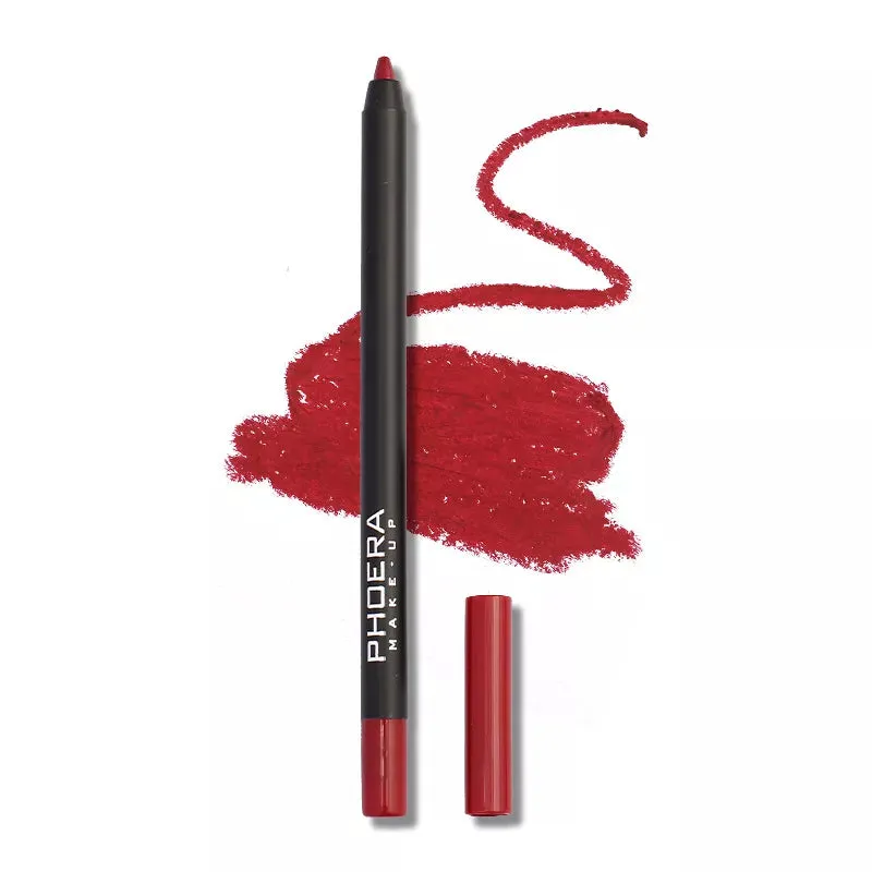 12 Colors Lipliner Pencil - Waterproof, Sexy Red Matte Contour Tint Lipstick. Long-Lasting, Non-stick Cup, Moisturizing Lips Makeup Cosmetic.