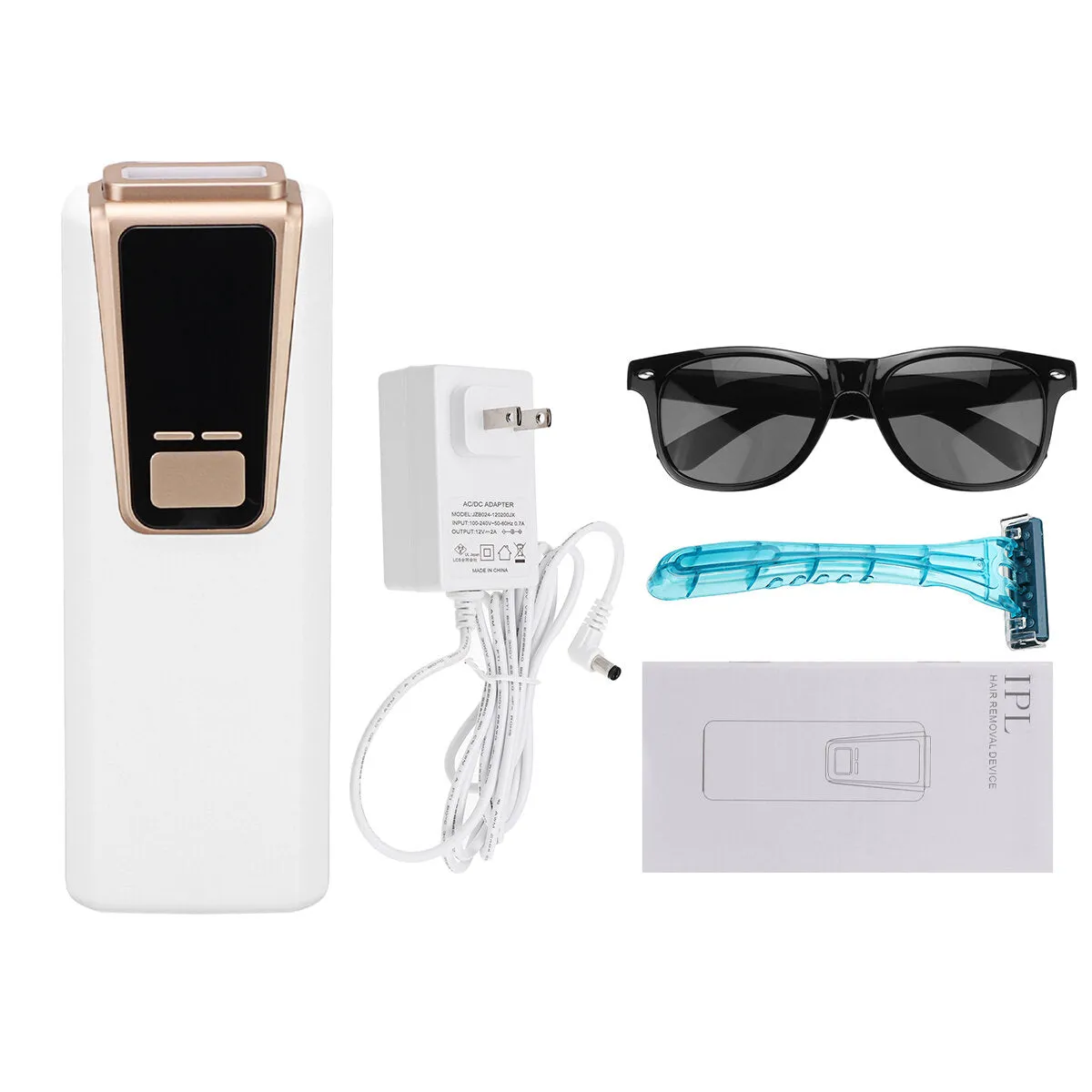 12V/2A 24W Electric Epilator Freezing Point Laser Hair Removal Apparatus Home Hair Removal Artifact Whole Body Shaving Machine US Plug