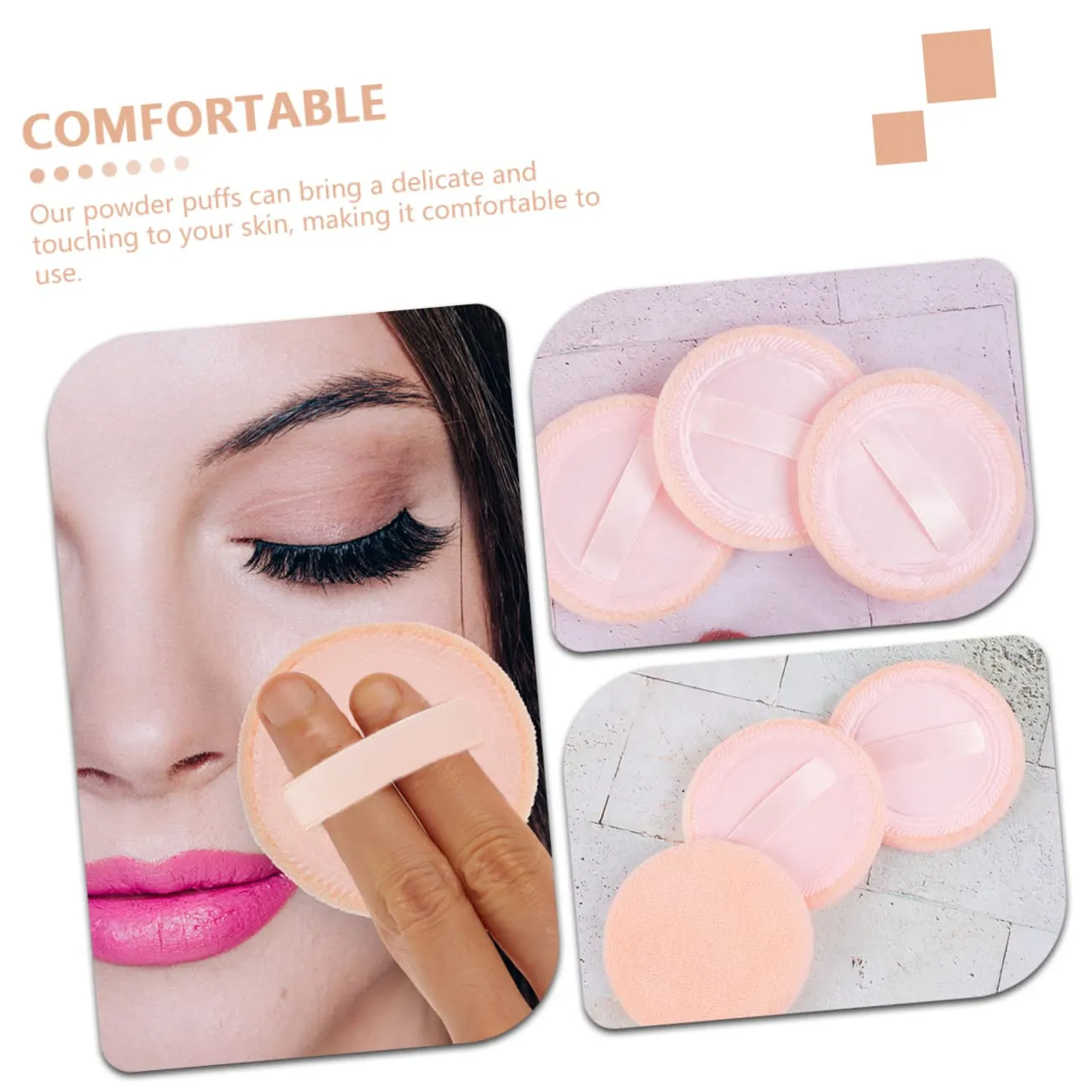 15pcs Makeup Pads Rounded Face Powder for Cosmetics Soft Velour Applicators for Application Convenient Makeup Tools for Daily Use