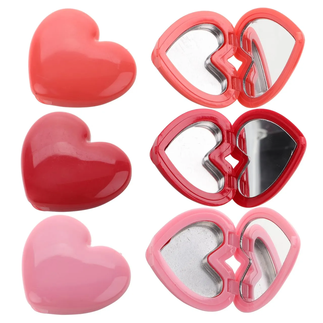 16Pcs Heart Shape Makeup Palette with Mirror, Refillable Makeup Containers for Lip Balm Eye Shadow Face Cream