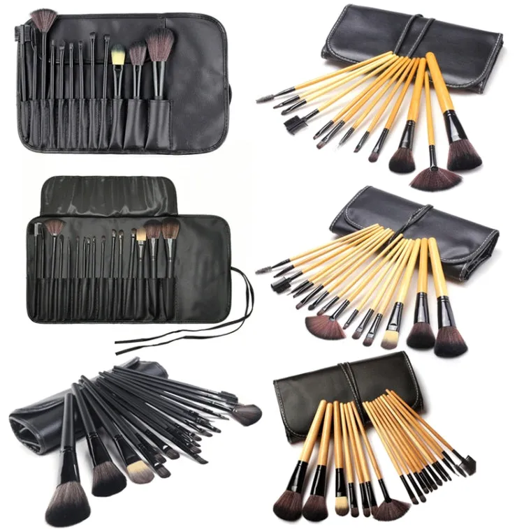 18 PCS / Set Wood Color Makeup Brush Set Loose Powder Brush Makeup Tool
