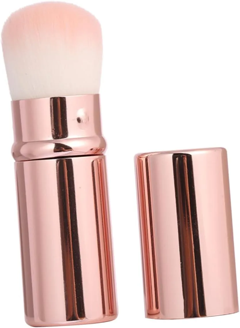 1pc Retractable Fluffy Blush Brush for Cosmetics Soft Bristle Makeup Tool with Cover for Loose Powder and Blush Application for Women and Girls