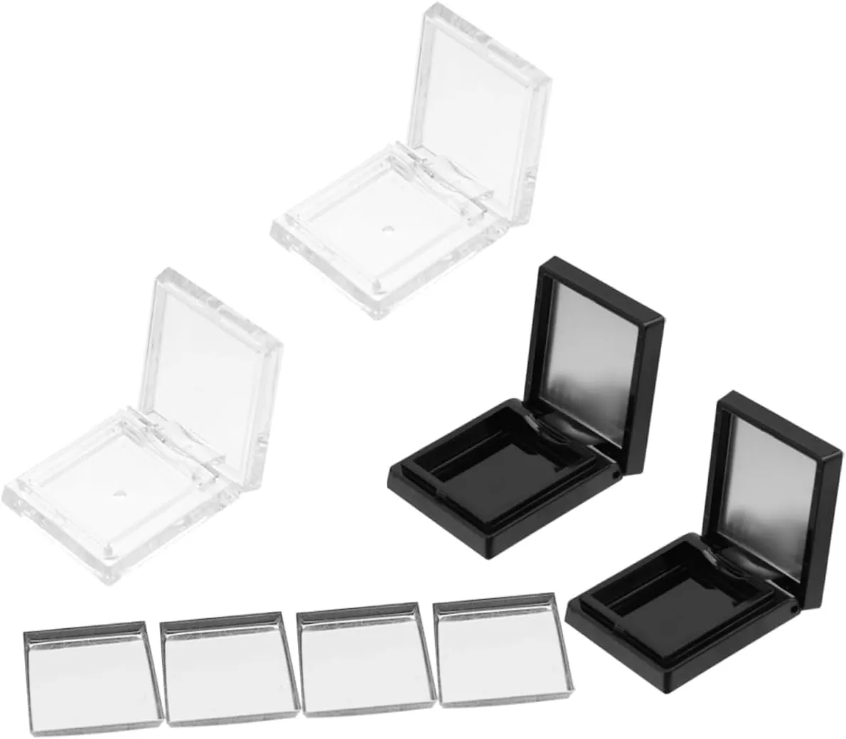 1set Empty Eyeshadow Container Transparent Makeup Organizer for Lipstick Loose Powder Travel Includes Pans for Outdoor Use and Display