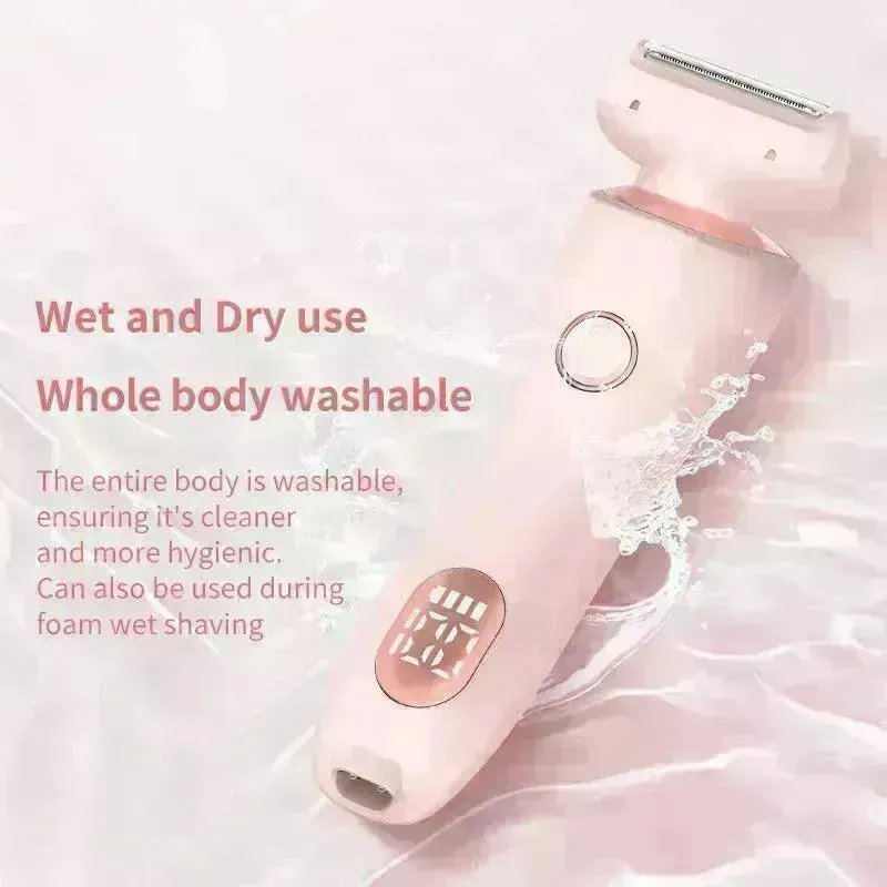 2 In 1 Hair Removal Epilator USB Rechargeable Trimmer Women Body Razor Face Leg Armpit Bikini Hand Pubic Shaver Hair Remover