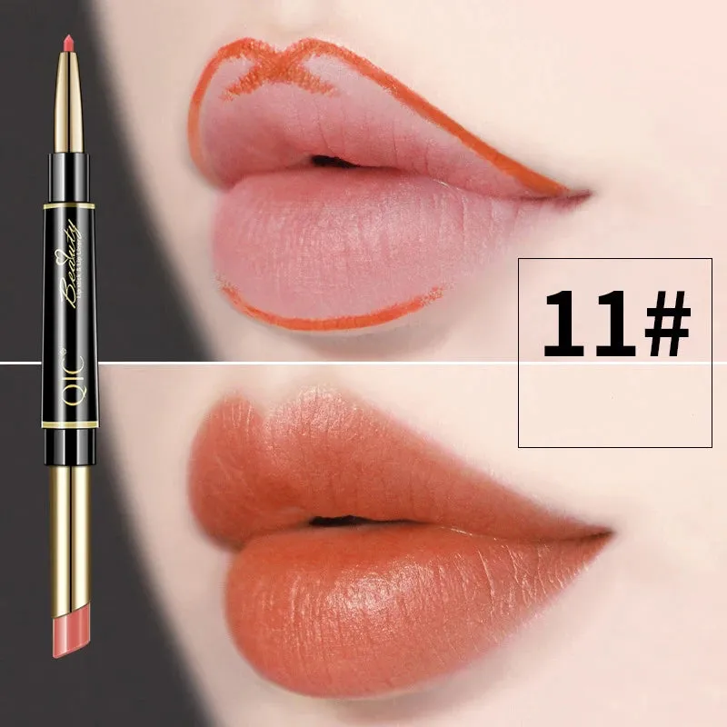 2-in-1 Lip Liner - Waterproof Matte Lipstick Pencil in Sexy Red, Long-Lasting Lipliner. Makeup Cosmetics