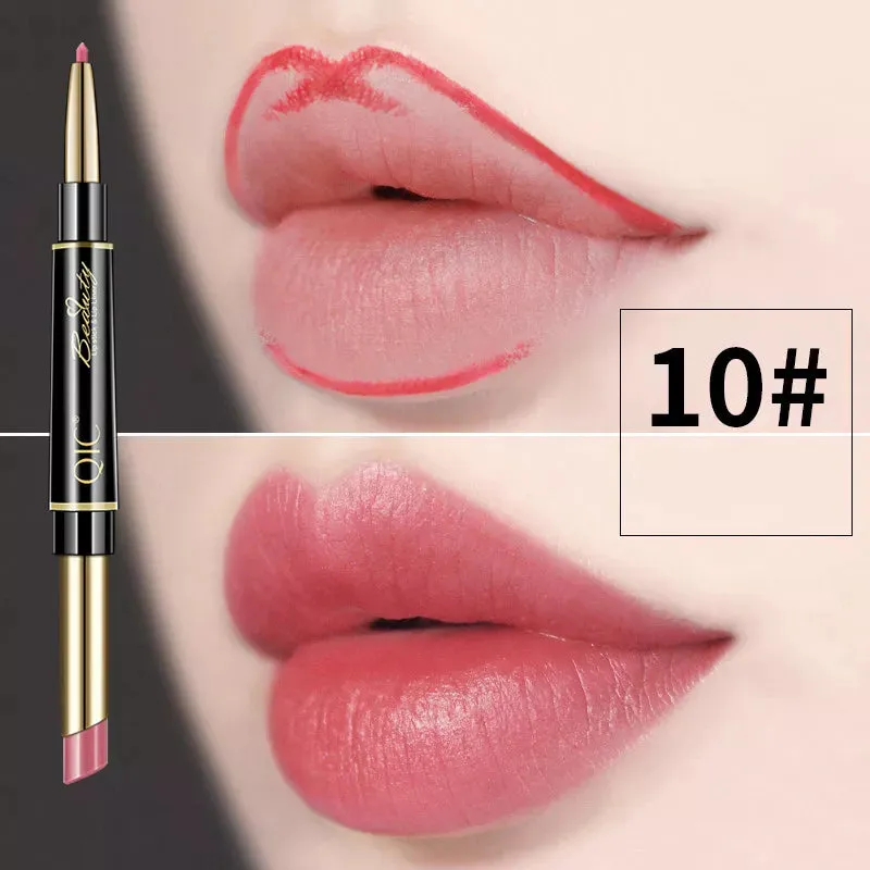 2-in-1 Lip Liner - Waterproof Matte Lipstick Pencil in Sexy Red, Long-Lasting Lipliner. Makeup Cosmetics