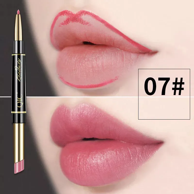 2-in-1 Lip Liner - Waterproof Matte Lipstick Pencil in Sexy Red, Long-Lasting Lipliner. Makeup Cosmetics