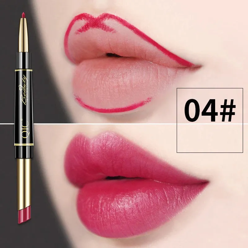 2-in-1 Lip Liner - Waterproof Matte Lipstick Pencil in Sexy Red, Long-Lasting Lipliner. Makeup Cosmetics