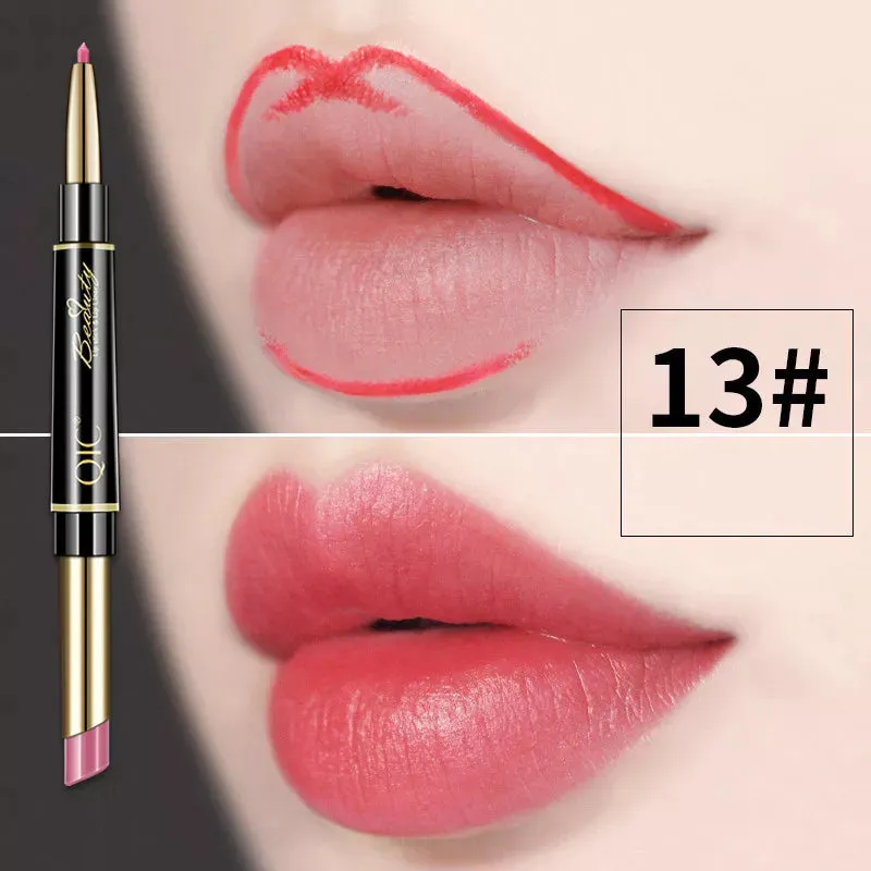 2-in-1 Lip Liner - Waterproof Matte Lipstick Pencil in Sexy Red, Long-Lasting Lipliner. Makeup Cosmetics