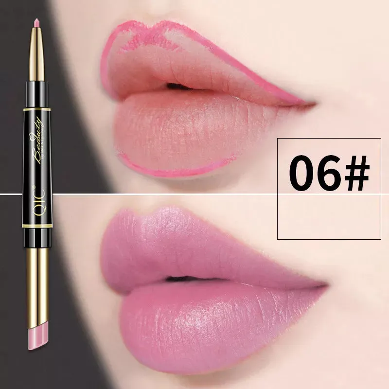 2-in-1 Lip Liner - Waterproof Matte Lipstick Pencil in Sexy Red, Long-Lasting Lipliner. Makeup Cosmetics