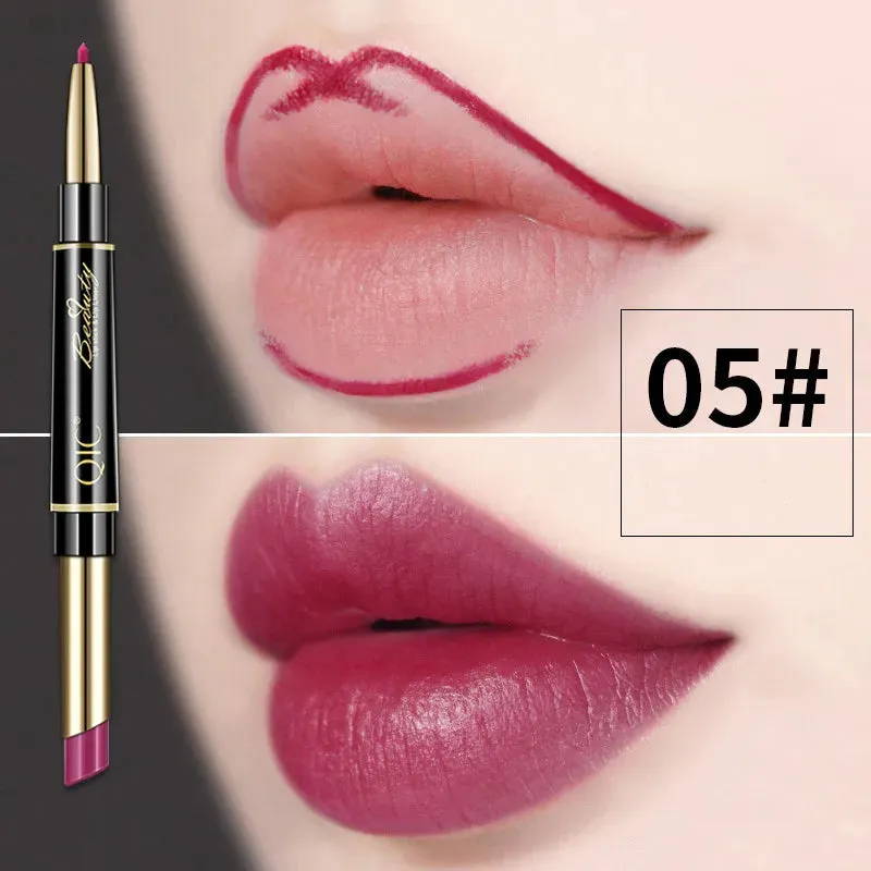 2-in-1 Lip Liner - Waterproof Matte Lipstick Pencil in Sexy Red, Long-Lasting Lipliner. Makeup Cosmetics