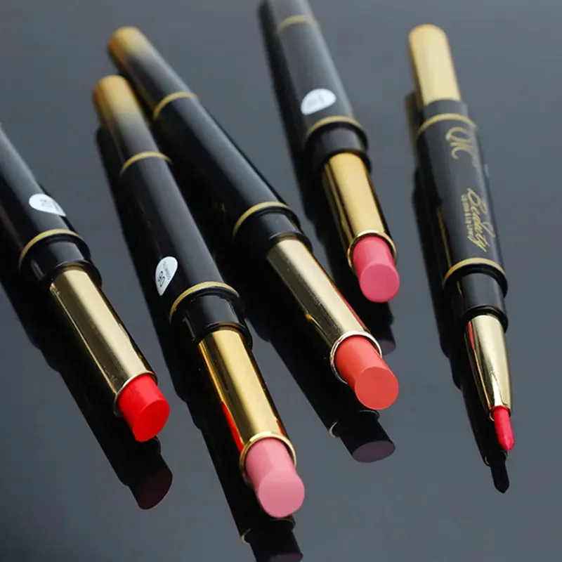 2-in-1 Lip Liner - Waterproof Matte Lipstick Pencil in Sexy Red, Long-Lasting Lipliner. Makeup Cosmetics