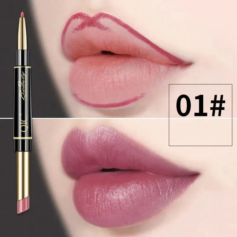 2-in-1 Lip Liner - Waterproof Matte Lipstick Pencil in Sexy Red, Long-Lasting Lipliner. Makeup Cosmetics