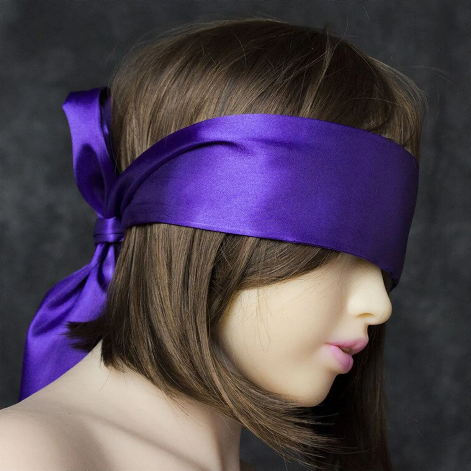 2 pcs Silk Satin Blindfold Eye Cover Silk Sleeping mask Valentine Gift 155cm / 62” (Black Bright Pink) Black bright Pink