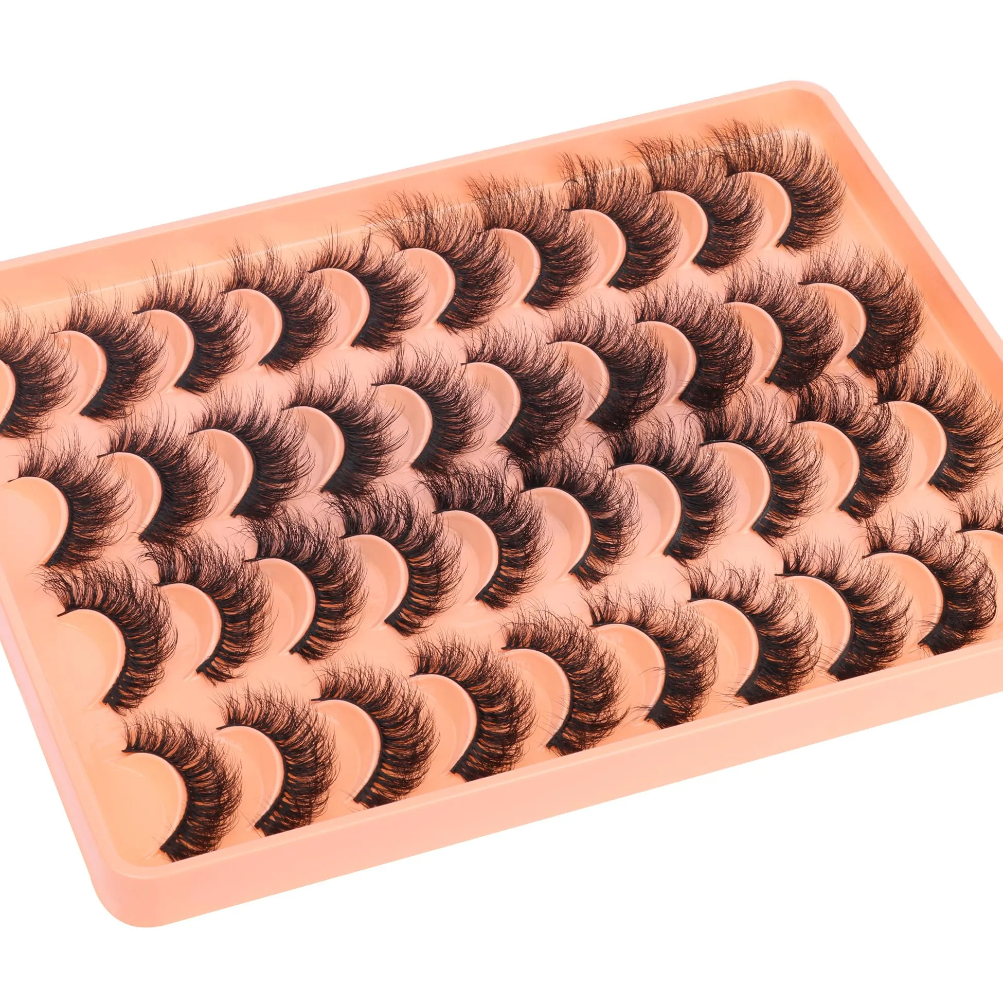 20 Pairs False Eyelashes Natural Look Lashes Mink Fluffy Fake Eyelashes Wispy Strip False Lashes 4 Styles Mixed Thick Volume Faux Mink Eyelashes ALICROWN