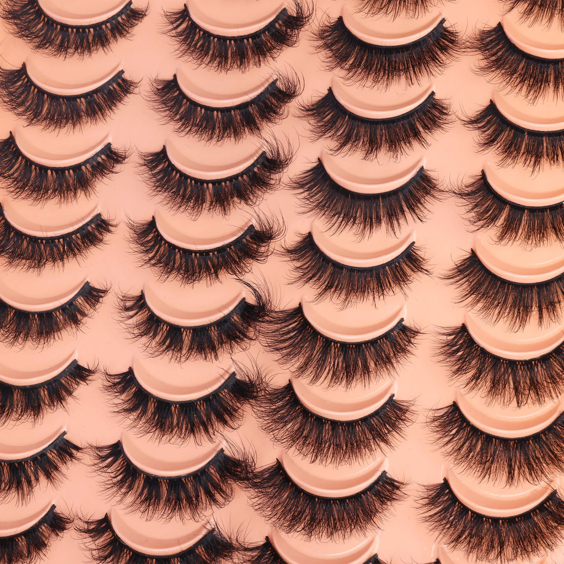 20 Pairs False Eyelashes Natural Look Lashes Mink Fluffy Fake Eyelashes Wispy Strip False Lashes 4 Styles Mixed Thick Volume Faux Mink Eyelashes ALICROWN