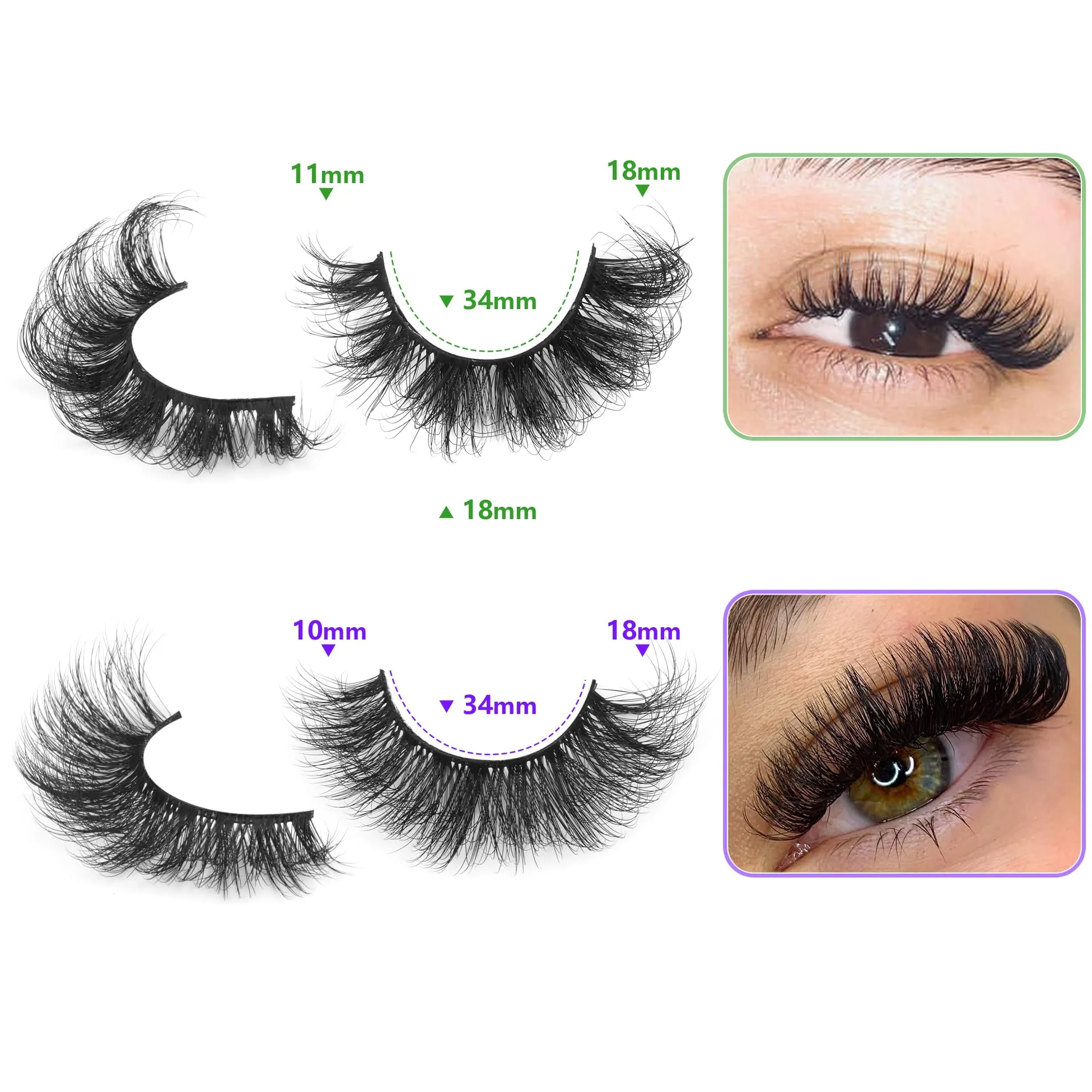 20 Pairs False Eyelashes Natural Look Lashes Mink Fluffy Fake Eyelashes Wispy Strip False Lashes 4 Styles Mixed Thick Volume Faux Mink Eyelashes ALICROWN