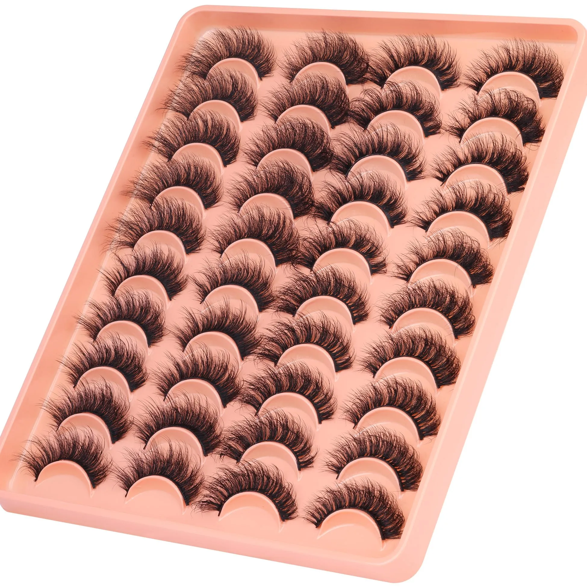 20 Pairs False Eyelashes Natural Look Lashes Mink Fluffy Fake Eyelashes Wispy Strip False Lashes 4 Styles Mixed Thick Volume Faux Mink Eyelashes ALICROWN