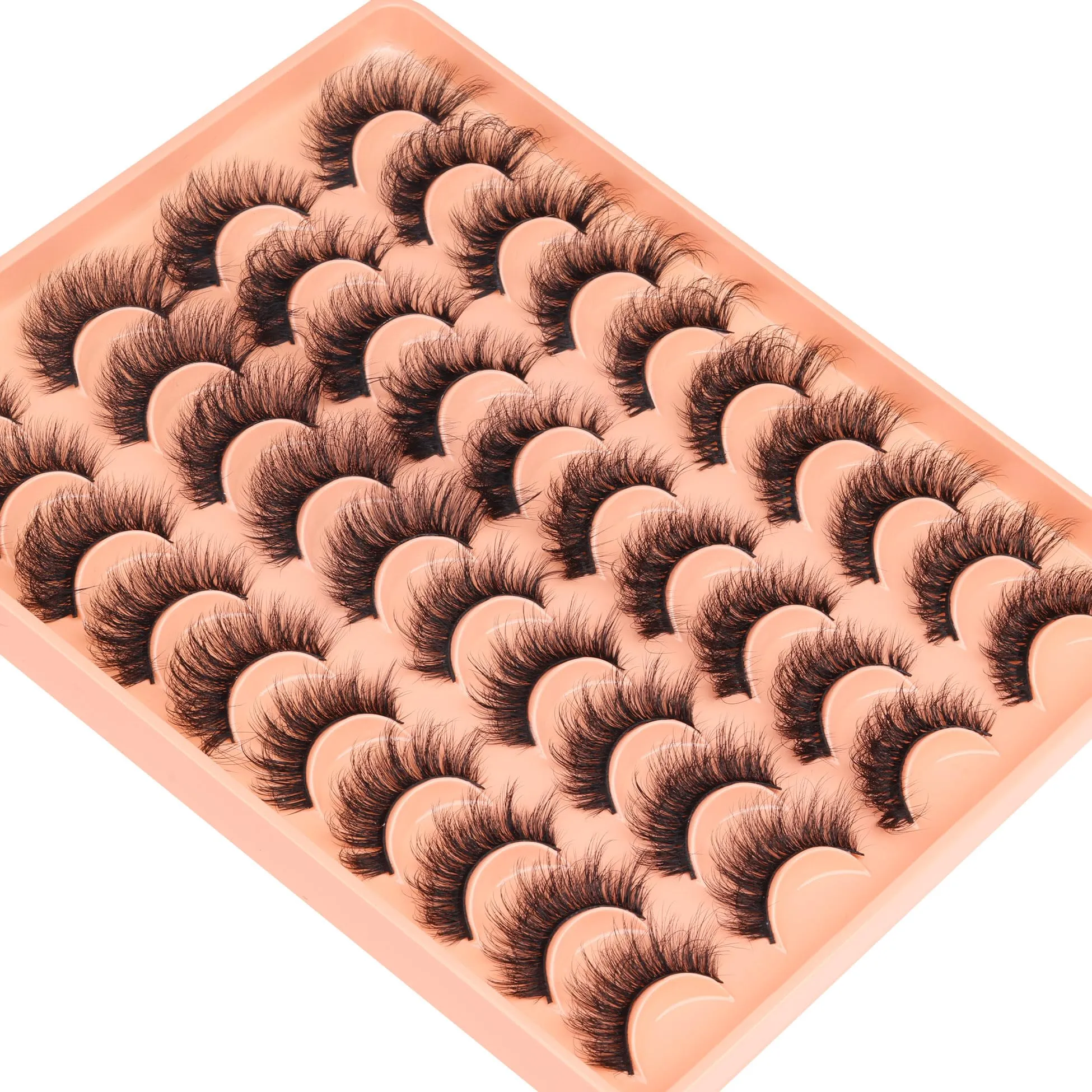 20 Pairs False Eyelashes Natural Look Lashes Mink Fluffy Fake Eyelashes Wispy Strip False Lashes 4 Styles Mixed Thick Volume Faux Mink Eyelashes ALICROWN
