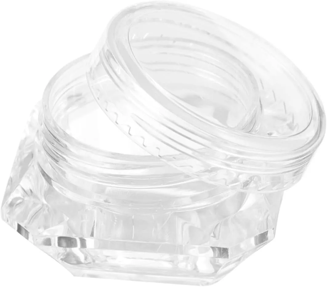 20pcs Refillable Transparent Diamond Shape Glitter Jars Empty Loose Powder Containers for for Eye Shadow Creams and Lotions Storage