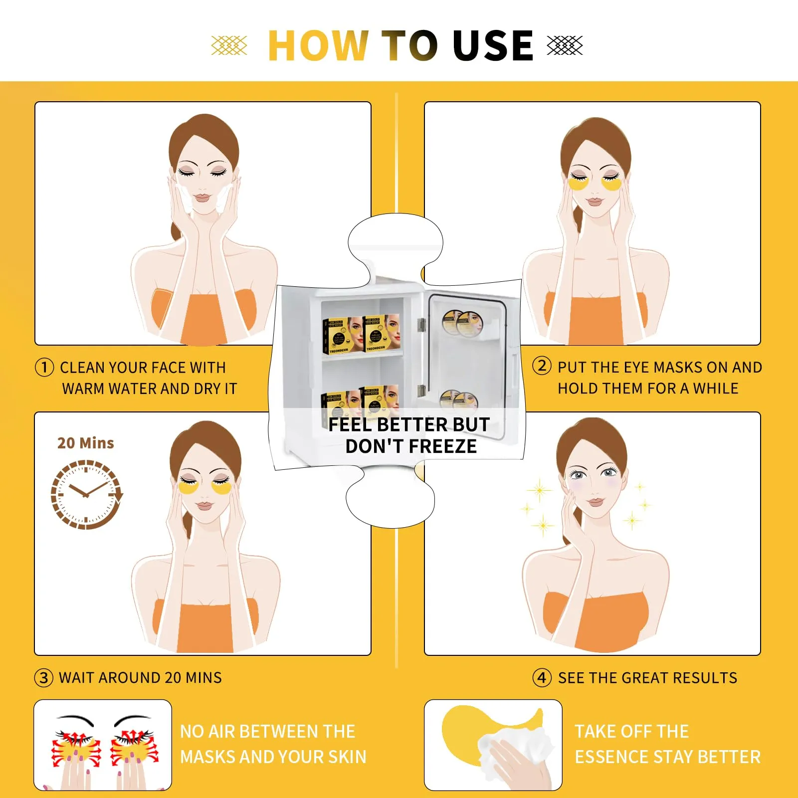 24K Gold Eye Masks for Dark Circles and Puffiness 70PCS, Under Eye Patches Gel Pads for Puffy Eyes Treatment w/Collagen, Caffeine, Peptides for Eye Bags Treatment, Gel Eye Mask Skincare 7.05 Ounce (Pack of 1)