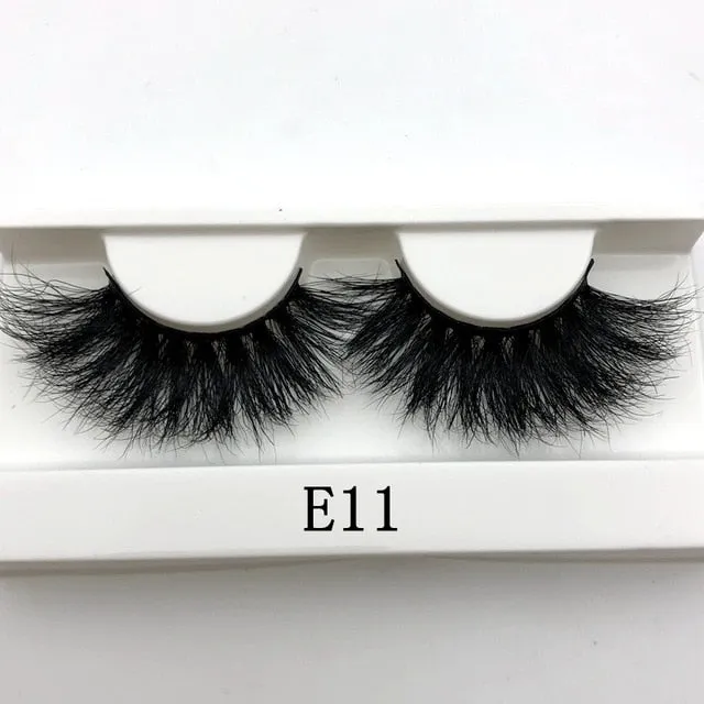 25mm Long 3D mink lashes extra length Big dramatic volume