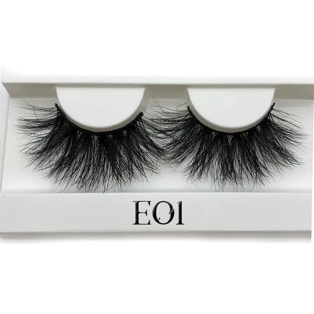 25mm Long 3D mink lashes extra length Big dramatic volume