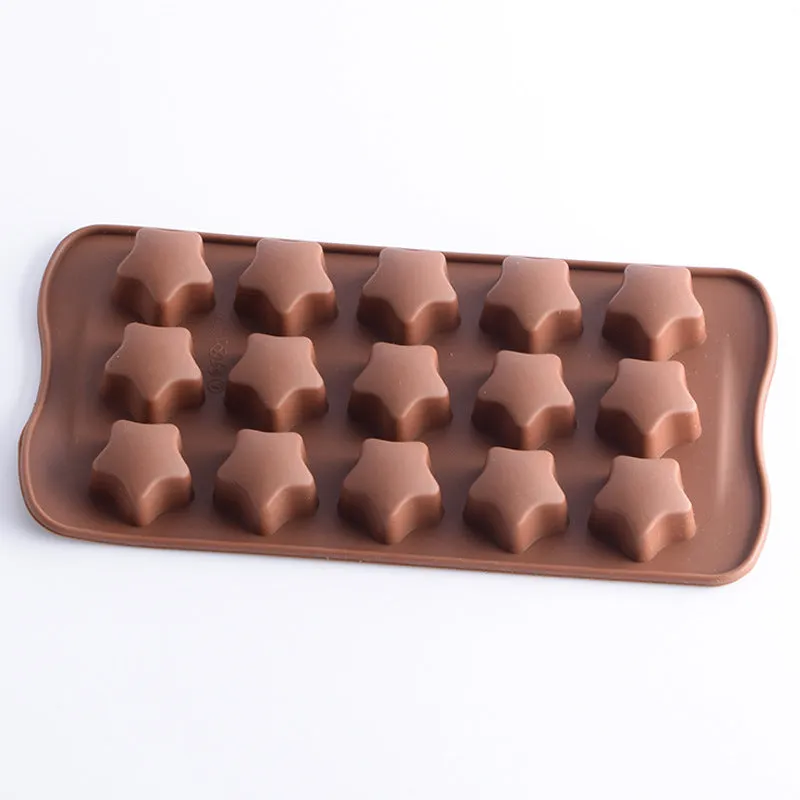 2pc Silicone Mold 15-Piece Five-Pointed Star Chocolate Mold 3D Shape Handmade Model