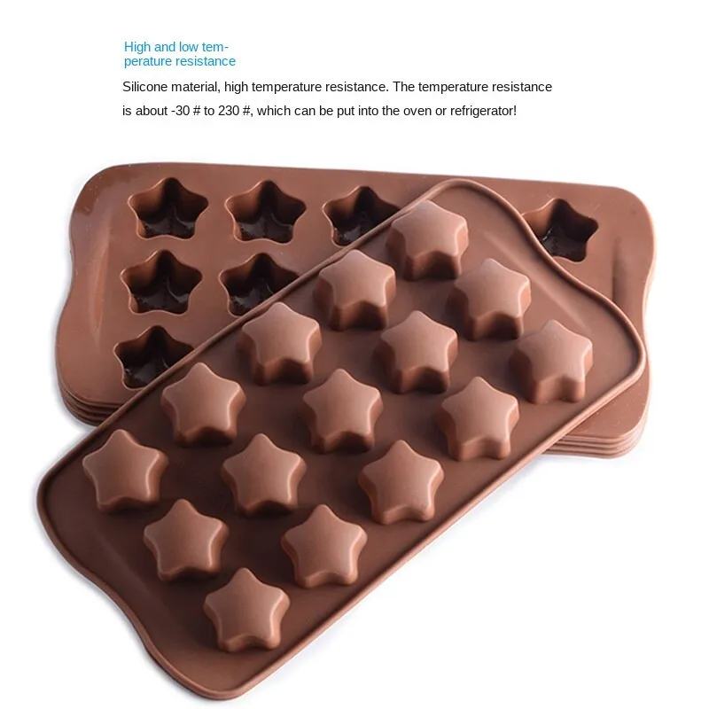 2pc Silicone Mold 15-Piece Five-Pointed Star Chocolate Mold 3D Shape Handmade Model