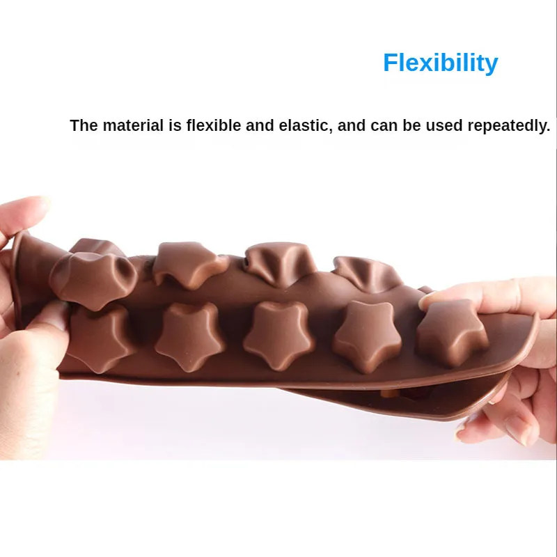 2pc Silicone Mold 15-Piece Five-Pointed Star Chocolate Mold 3D Shape Handmade Model