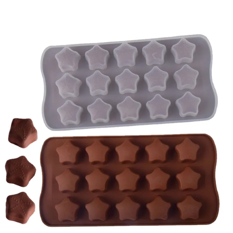 2pc Silicone Mold 15-Piece Five-Pointed Star Chocolate Mold 3D Shape Handmade Model