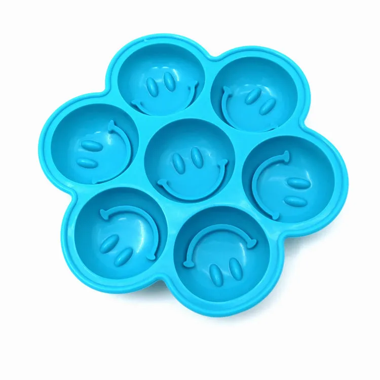 2PC Silicone Mold 7-Hole Silicone Ice Tray Creative Ice Cubes Mold round Ice Maker