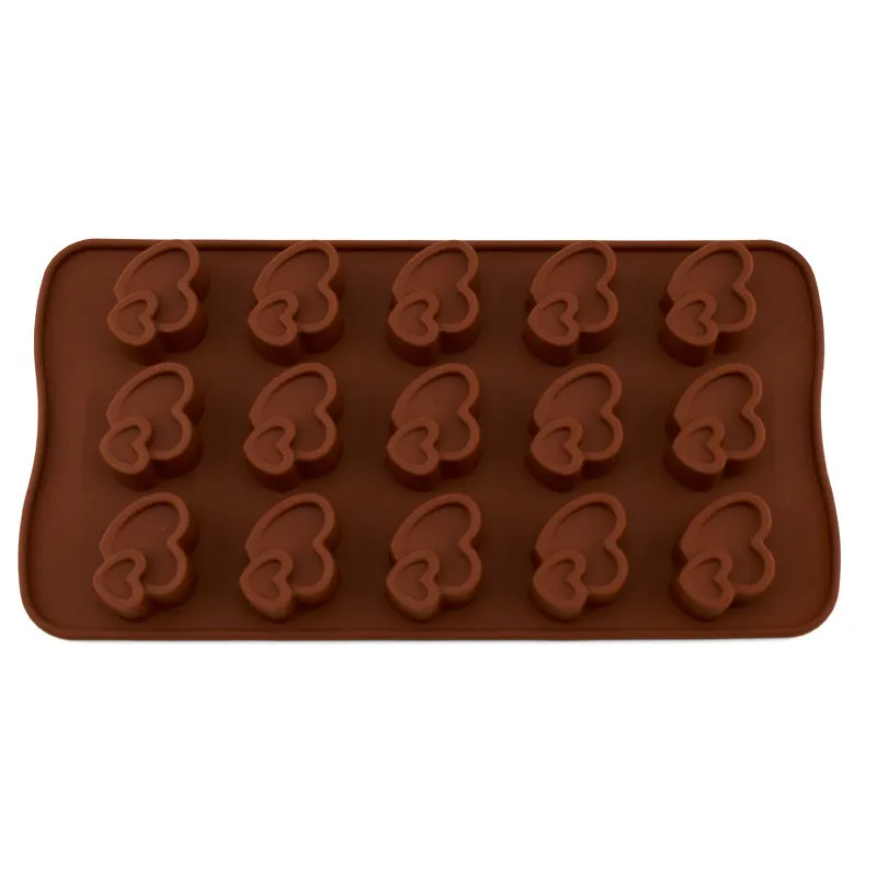 2pc Silicone Mold Fun 15-Piece Heart-Shaped Handmade Candy Baking Model DIY Decoration