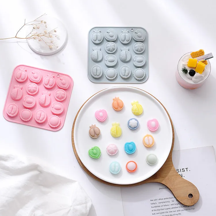 2PC Silicone Mold Half-Cut Fruit Silicone Mold Handmade Fondant Baking Chocolate