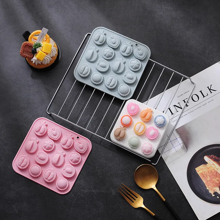 2PC Silicone Mold Half-Cut Fruit Silicone Mold Handmade Fondant Baking Chocolate