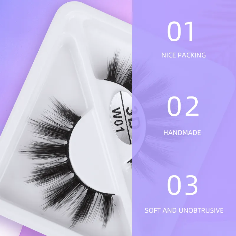 3 Pairs False Eyelashes with Blue Box W01