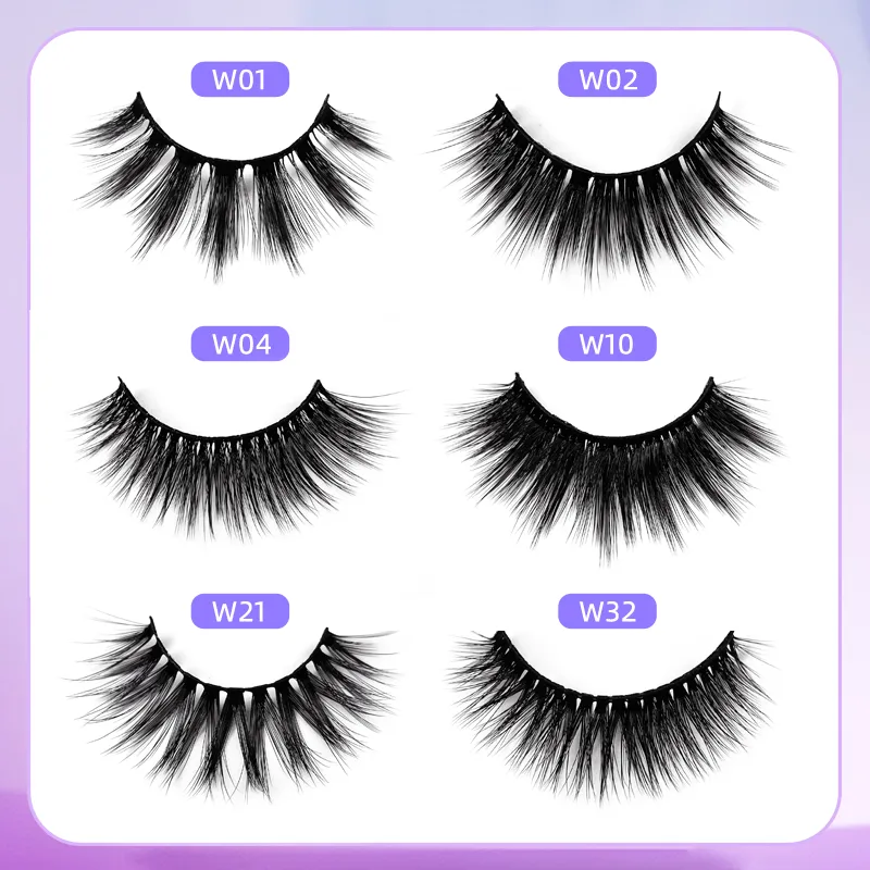 3 Pairs False Eyelashes with Blue Box W01