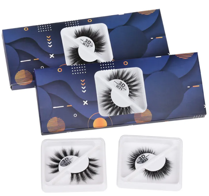 3 Pairs False Eyelashes with Blue Box W01